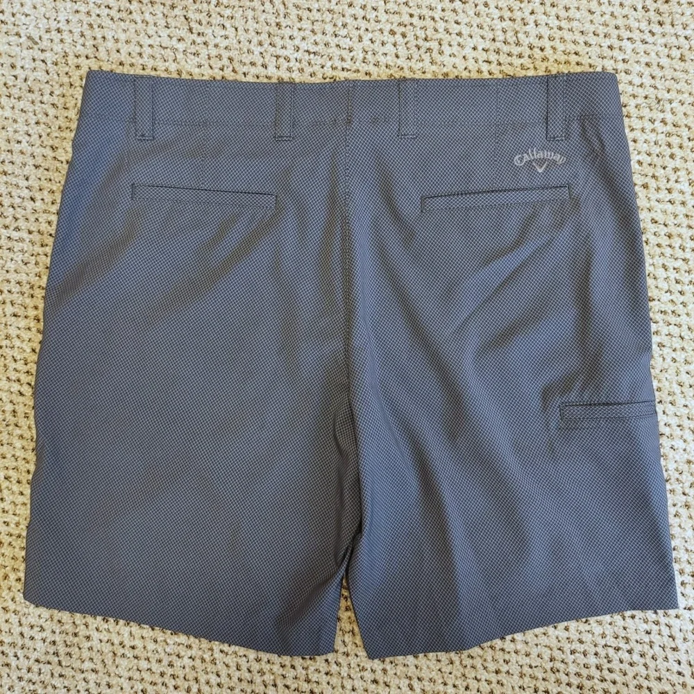 Callaway Mens Golf Shorts Gray Geometric Micro‎ Diamond Pattern Size 40 Stretch